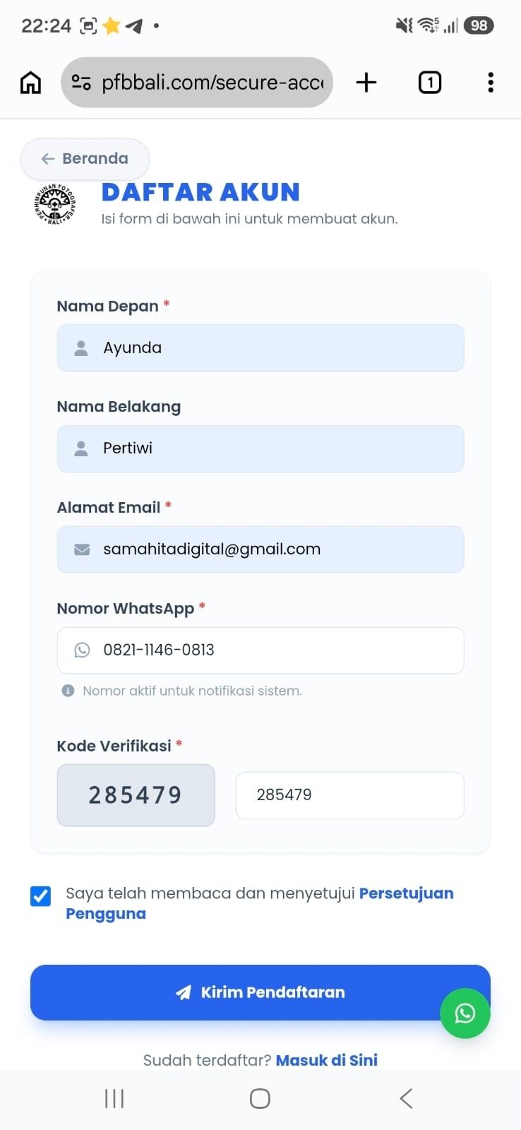 Form Pendaftaran