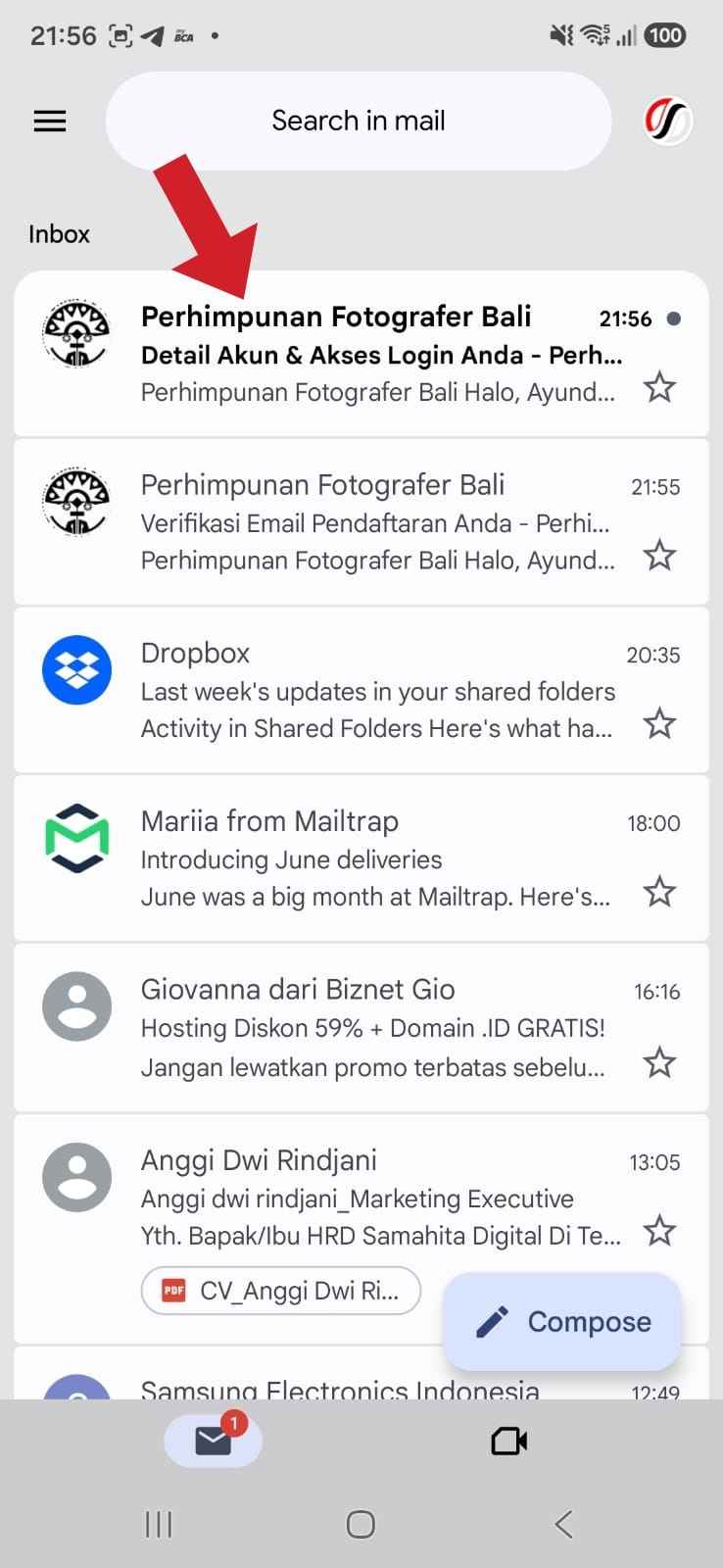 Detail Akses Email