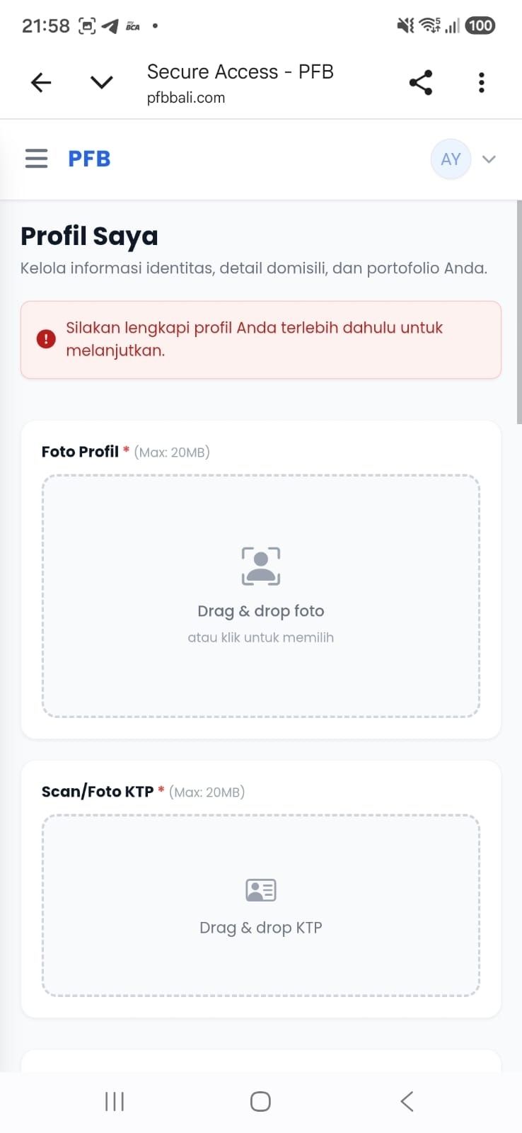 Form Kelengkapan Profil